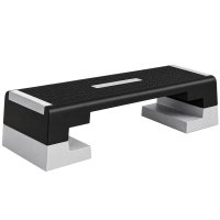 Stepper Aerobic SPORTNOW 15cm/20cm/25cm pentru Antrenamente Acasa, Platforma Antiderapanta, Gri | Aosom Romania - 1