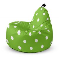 Fotoliu Updeco Big Chill Bean Bag verde cu buline albe - 5