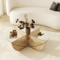 Măsuţă de cafea Lily Stejar 90x30x90 cm - 4