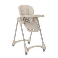 Scaun de masa reglabil pentru copii Lorelli Tummy Time, Bej cu roti din silicon - 1