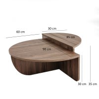 Masuta de cafea, Hanah Home, pal melaminat, nuc, 90x60x30 cm, 552NOS2234 - 12