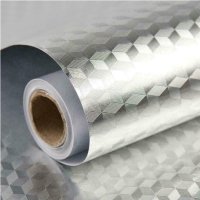 Autocolant ALUMINIU pentru Bucatarie 40x500 cm Model ROMB - 1