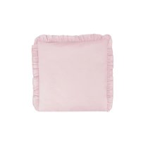 Perna MimiNu Royal Powder Pink, 40x40 cm, cu husa detasabila din bumbac si volan decorativ - 1