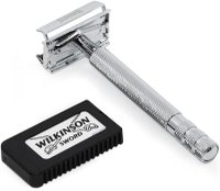 Aparat de ras Wilkinson Sword Clasic The Edger cu margine dubla, Inox, + 5 lame de rezerva, Gri - 1