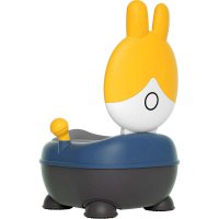 Olita pentru copii Little Mom Rabbit Yellow, cu adaptor moale din PU, vas colector detasabil, capac rabatabil cu functie de spatar ergonomic, picioruse antiaderente, dimensiune 36 x 32.5 x 53 cm - 3