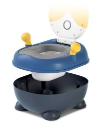 Olita pentru copii Little Mom Rabbit Yellow, cu adaptor moale din PU, vas colector detasabil, capac rabatabil cu functie de spatar ergonomic, picioruse antiaderente, dimensiune 36 x 32.5 x 53 cm - 5