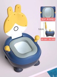 Olita pentru copii Little Mom Rabbit Yellow, cu adaptor moale din PU, vas colector detasabil, capac rabatabil cu functie de spatar ergonomic, picioruse antiaderente, dimensiune 36 x 32.5 x 53 cm - 7