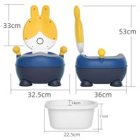 Olita pentru copii Little Mom Rabbit Yellow, cu adaptor moale din PU, vas colector detasabil, capac rabatabil cu functie de spatar ergonomic, picioruse antiaderente, dimensiune 36 x 32.5 x 53 cm - 8