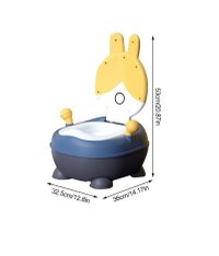 Olita pentru copii Little Mom Rabbit Yellow, cu adaptor moale din PU, vas colector detasabil, capac rabatabil cu functie de spatar ergonomic, picioruse antiaderente, dimensiune 36 x 32.5 x 53 cm - 9
