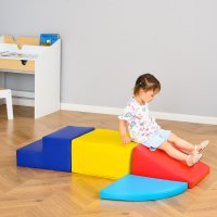 HOMCOM Set Constructii Moi de 4 Piese, Joc Educativ pentru Copii Varsta 1-3 Ani pentru Casa si Scoala, Multicolor - 1