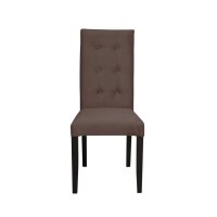 Scaun living TEO LUX, picioare lemn wenge, stofa maro, 46x60x98 cm - 1