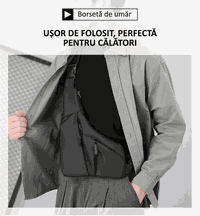 Geanta multifunctionala, borseta impermeabila, crossbody, 4 buzunare, neagra, Obralix® - 8