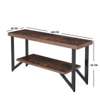 Comoda tv cu picioare metal Homs 140 cm, nuc-negru,30403 - 1