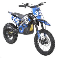 Motocicleta electrica pentru copii Kinderauto Motobike 35 1500W 48V roti 14 12, culoare albastra - 1
