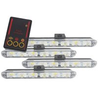 Set 4x6 Lumini LED Tip Stroboscop De Avertizare Flash Rosu si Albastru Alimentare 12V - 2