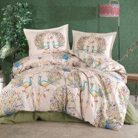 Lenjerie de pat Ranforce Clasy King Size (Pavone) din 100% Bumbac - 1