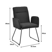 Scaun cu brate Essential Negru 55.5x59x89 cm - 8