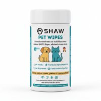 SHAW Pet Wipes cu acid hipocloros, șervețele umede câini și pisici, hipoalergenic, flacon, 72buc - 3