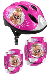 Set Combo Barbie, casca reglabila, genunchiere si cotiere 3-6 ani - 1