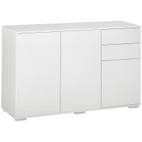 Bufet Modern HOMCOM Antric cu 2 Sertare Push-Click, Alb, 117 cm x 36 cm x 74 cm - 1