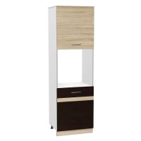 Soldat 60 cu gol cuptor YANA, 2 usi, corp alb, fronturi sonoma inchis + deschis, 60x60x200 cm - 1