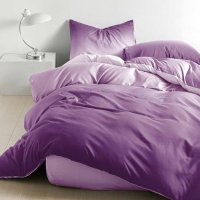 Lenjerie cu Elastic 180x200 Accent Mov (Bumbac Satinat) - 1