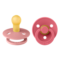 Set 2 suzete Bibs Colour Latex tetina rotunda 0 luni + Dusty PinkCoral - 4