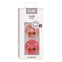 Set 2 suzete Bibs Colour Latex tetina rotunda 0 luni + Dusty PinkCoral - 1