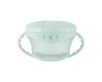 Bol cu  manere pentru copii KikkaBoo Snack-me-up Mint,capac moale si flexibil cu orificu usor de accesat,ideal pentru gustari - 1