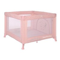 Tarc de Joaca Lorelli Happy Game Zone Roz, 100 x 100 x 74 cm, pentru 0-3 ani, maxim 15 Kg, cu Mecanism Dublu de Siguranta - 1