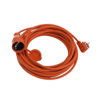 Prelungitor cu fisa si priza IP44  10 m  pentru exterior  cu capac de protectie  sectiune cablu 3x1.5 mm²  portocaliu - 1