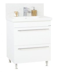 Set Baza front MDF si Lavoar seria 754, cu sertare, 70 cm, alb - 1