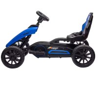 Kart electric pentru copii Nichiduta Speed Blue, 12V 45W, roti silenioase din spuma EVA, structura metalica, slow start, pornire la buton, pedala unica pentru acceleratiefrana, scaun reglabil, dimensiune 100 x 58 x 58.5 cm - 2