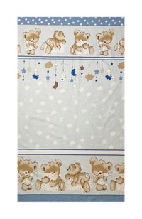 Lenjerie patut cu 3 piese 120x60 cm Urs si iepuras albastru 113 - 1