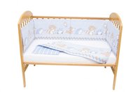 Set protectii patut Odette Blue din bumbac 50x100 cm - 2