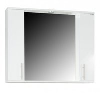 Dulap baie suspendat 020 cu oglinda, alb, MDF, 80x71 cm - 1