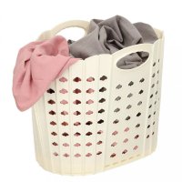 Cos de rufe pliabil Beige, cu doua manere robuste, dimensiune 42 x 24 x 29 cm - 2