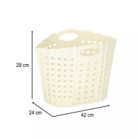 Cos de rufe pliabil Beige, cu doua manere robuste, dimensiune 42 x 24 x 29 cm - 6