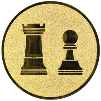 Emblema medalie cu simbol sah 2 piese 25mm - 1
