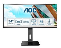 AOC CU34P2A 34 Inch Gaming Monitor - 3440 x 1440 Resolution, Black - 3