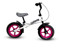 Bicicleta copii fara pedale Gimme Nemo Pink, 11 inch, de la 2 ani, inaltimea recomandata 85-110 cm, roti din material EVA rezistent, ghidon si scaun reglabile pe inaltime, frana de mana, inaltime sezut 32-48 cm - 1