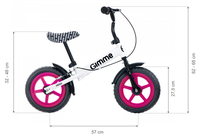 Bicicleta copii fara pedale Gimme Nemo Pink, 11 inch, de la 2 ani, inaltimea recomandata 85-110 cm, roti din material EVA rezistent, ghidon si scaun reglabile pe inaltime, frana de mana, inaltime sezut 32-48 cm - 2