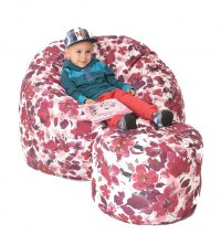 Set fotoliu puf pentru copii 5-16 ani matusalem otoman montana red umplut cu fulgi de burete memory mix - 2