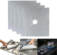 Set 4 folii ARGINTII de protectie pentru aragaz - 1