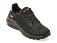 Pantofi sport SKECHERS negri, BOBS SQUAD WAVES, din material textil - 1