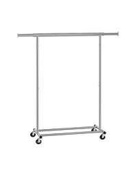 Suport pentru haine mobil cu roti, Songmics HSR13S, capacitate 90 kg, argintiu - 1