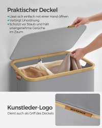 Cos de rufe Songmics Gri 52x38.5x70.5 cm - 4