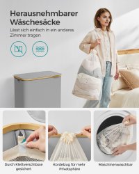 Cos de rufe Songmics Gri 52x38.5x70.5 cm - 5