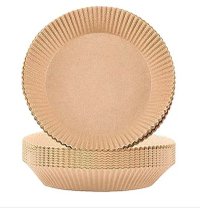 Set 50 hartii de copt ROTUNDE pentru friteuza Unica folosinta 16x4.5 cm Maro - 1
