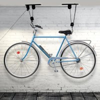 Suport bicicleta, suspendare pe tavan, cu scripete, prindere carlige, universal - 1